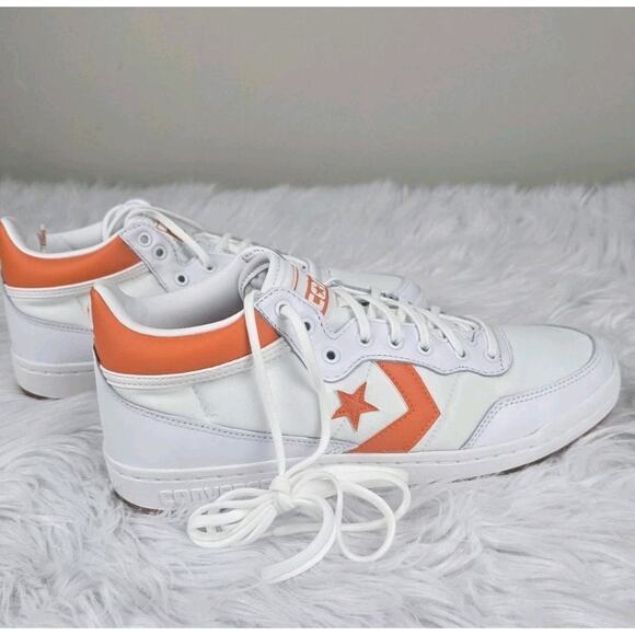 Converse CONS Fastbreak Pro Mid White Orange Sneakers A09185C Men\'s Size 9